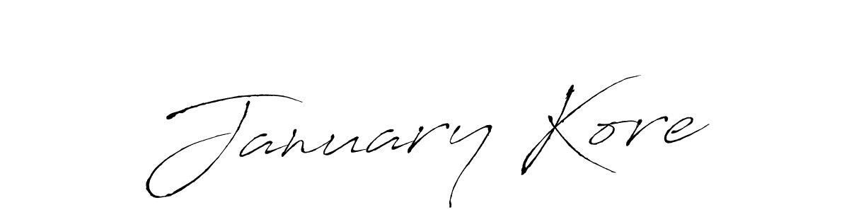 Design your own signature with our free online signature maker. With this signature software, you can create a handwritten (Antro_Vectra) signature for name January Kore. January Kore signature style 6 images and pictures png