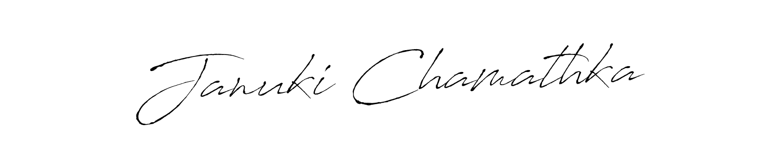 Also You can easily find your signature by using the search form. We will create Januki Chamathka name handwritten signature images for you free of cost using Antro_Vectra sign style. Januki Chamathka signature style 6 images and pictures png