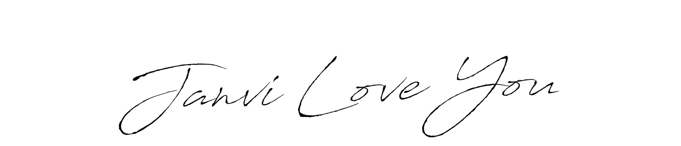 How to make Janvi Love You name signature. Use Antro_Vectra style for creating short signs online. This is the latest handwritten sign. Janvi Love You signature style 6 images and pictures png