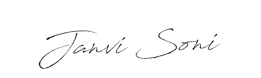 Make a beautiful signature design for name Janvi Soni. With this signature (Antro_Vectra) style, you can create a handwritten signature for free. Janvi Soni signature style 6 images and pictures png