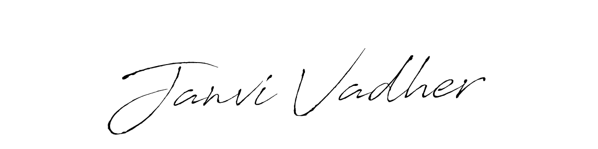 Use a signature maker to create a handwritten signature online. With this signature software, you can design (Antro_Vectra) your own signature for name Janvi Vadher. Janvi Vadher signature style 6 images and pictures png