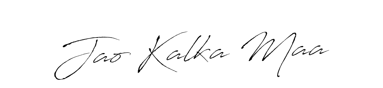 The best way (Antro_Vectra) to make a short signature is to pick only two or three words in your name. The name Jao Kalka Maa include a total of six letters. For converting this name. Jao Kalka Maa signature style 6 images and pictures png