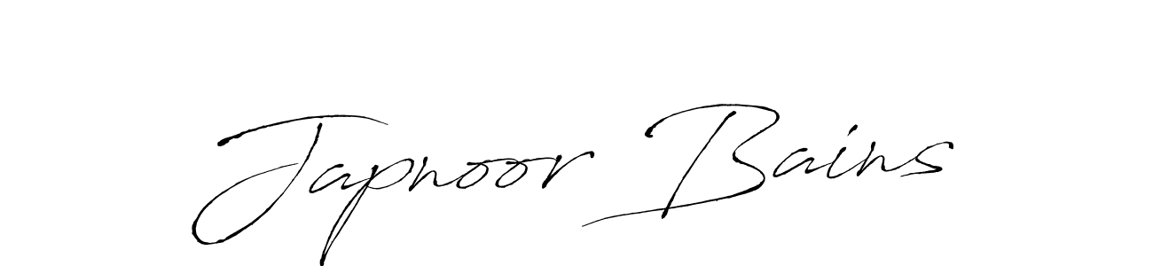 How to make Japnoor Bains signature? Antro_Vectra is a professional autograph style. Create handwritten signature for Japnoor Bains name. Japnoor Bains signature style 6 images and pictures png