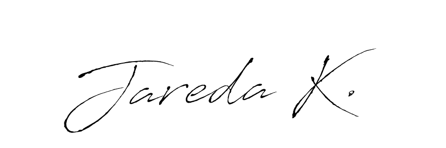 Create a beautiful signature design for name Jareda K.. With this signature (Antro_Vectra) fonts, you can make a handwritten signature for free. Jareda K. signature style 6 images and pictures png