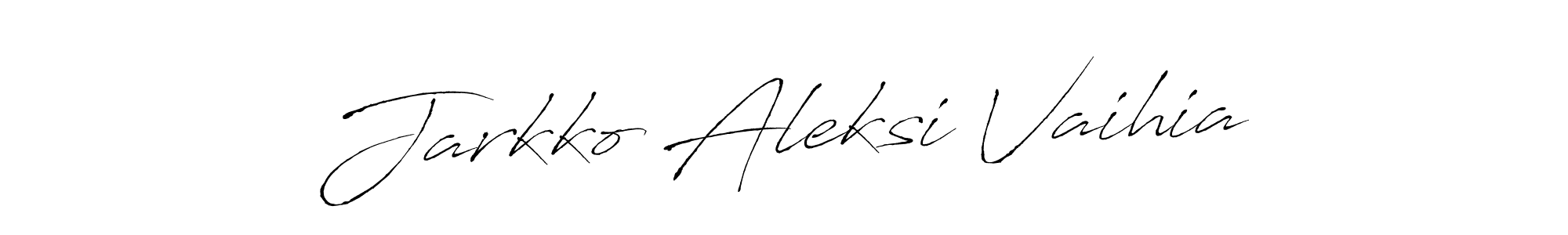 How to make Jarkko Aleksi Vaihia signature? Antro_Vectra is a professional autograph style. Create handwritten signature for Jarkko Aleksi Vaihia name. Jarkko Aleksi Vaihia signature style 6 images and pictures png