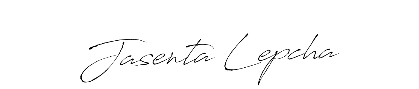 How to make Jasenta Lepcha name signature. Use Antro_Vectra style for creating short signs online. This is the latest handwritten sign. Jasenta Lepcha signature style 6 images and pictures png