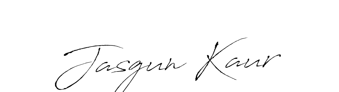 How to make Jasgun Kaur name signature. Use Antro_Vectra style for creating short signs online. This is the latest handwritten sign. Jasgun Kaur signature style 6 images and pictures png