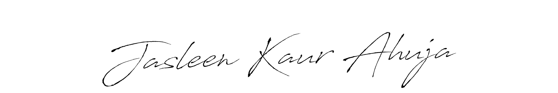 Create a beautiful signature design for name Jasleen Kaur Ahuja. With this signature (Antro_Vectra) fonts, you can make a handwritten signature for free. Jasleen Kaur Ahuja signature style 6 images and pictures png