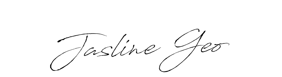 Jasline Geo stylish signature style. Best Handwritten Sign (Antro_Vectra) for my name. Handwritten Signature Collection Ideas for my name Jasline Geo. Jasline Geo signature style 6 images and pictures png