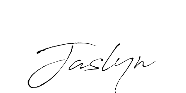 How to make Jaslyn name signature. Use Antro_Vectra style for creating short signs online. This is the latest handwritten sign. Jaslyn signature style 6 images and pictures png