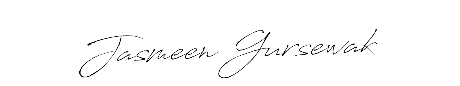 How to make Jasmeen Gursewak name signature. Use Antro_Vectra style for creating short signs online. This is the latest handwritten sign. Jasmeen Gursewak signature style 6 images and pictures png