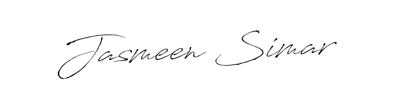 Create a beautiful signature design for name Jasmeen Simar. With this signature (Antro_Vectra) fonts, you can make a handwritten signature for free. Jasmeen Simar signature style 6 images and pictures png