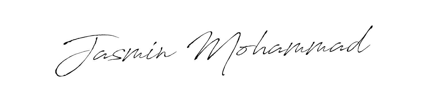How to make Jasmin Mohammad name signature. Use Antro_Vectra style for creating short signs online. This is the latest handwritten sign. Jasmin Mohammad signature style 6 images and pictures png