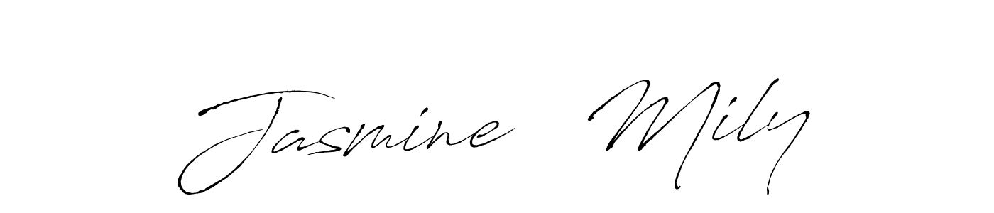 Design your own signature with our free online signature maker. With this signature software, you can create a handwritten (Antro_Vectra) signature for name Jasmine   Mily. Jasmine   Mily signature style 6 images and pictures png