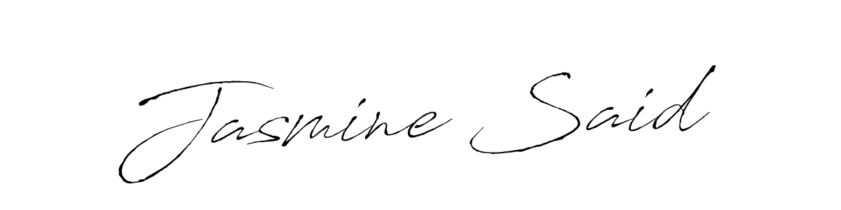 Make a beautiful signature design for name Jasmine Said. With this signature (Antro_Vectra) style, you can create a handwritten signature for free. Jasmine Said signature style 6 images and pictures png