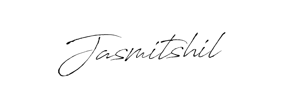 Make a beautiful signature design for name Jasmitshil. With this signature (Antro_Vectra) style, you can create a handwritten signature for free. Jasmitshil signature style 6 images and pictures png