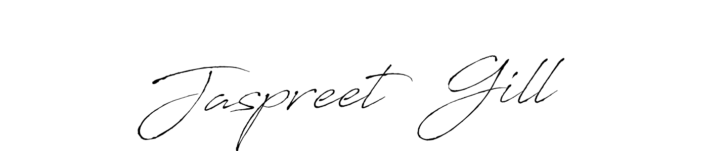 Make a beautiful signature design for name Jaspreet  Gill. With this signature (Antro_Vectra) style, you can create a handwritten signature for free. Jaspreet  Gill signature style 6 images and pictures png