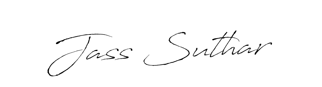 Design your own signature with our free online signature maker. With this signature software, you can create a handwritten (Antro_Vectra) signature for name Jass Suthar. Jass Suthar signature style 6 images and pictures png