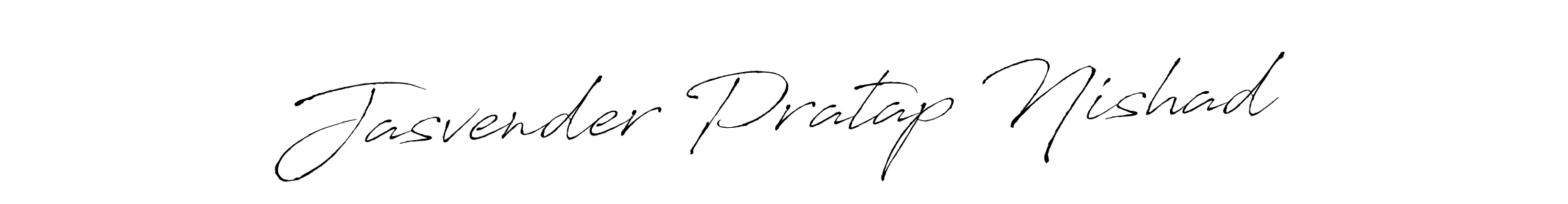 How to make Jasvender Pratap Nishad name signature. Use Antro_Vectra style for creating short signs online. This is the latest handwritten sign. Jasvender Pratap Nishad signature style 6 images and pictures png