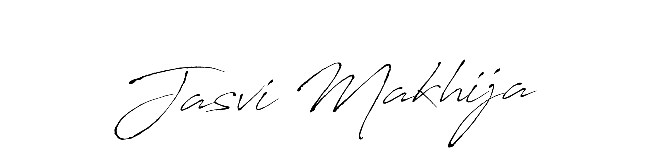 How to make Jasvi Makhija name signature. Use Antro_Vectra style for creating short signs online. This is the latest handwritten sign. Jasvi Makhija signature style 6 images and pictures png