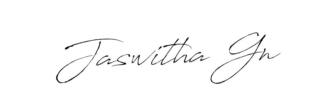 Make a beautiful signature design for name Jaswitha Gn. With this signature (Antro_Vectra) style, you can create a handwritten signature for free. Jaswitha Gn signature style 6 images and pictures png