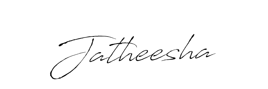 Make a beautiful signature design for name Jatheesha. With this signature (Antro_Vectra) style, you can create a handwritten signature for free. Jatheesha signature style 6 images and pictures png