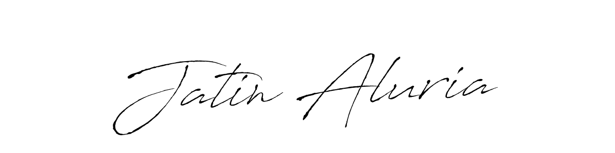 How to make Jatin Aluria name signature. Use Antro_Vectra style for creating short signs online. This is the latest handwritten sign. Jatin Aluria signature style 6 images and pictures png