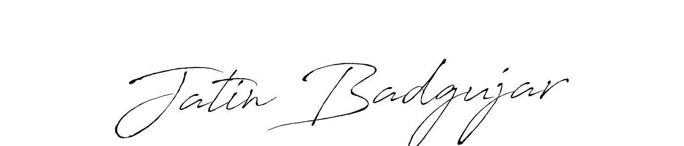 How to make Jatin Badgujar name signature. Use Antro_Vectra style for creating short signs online. This is the latest handwritten sign. Jatin Badgujar signature style 6 images and pictures png