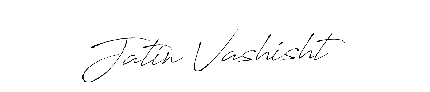 How to make Jatin Vashisht name signature. Use Antro_Vectra style for creating short signs online. This is the latest handwritten sign. Jatin Vashisht signature style 6 images and pictures png