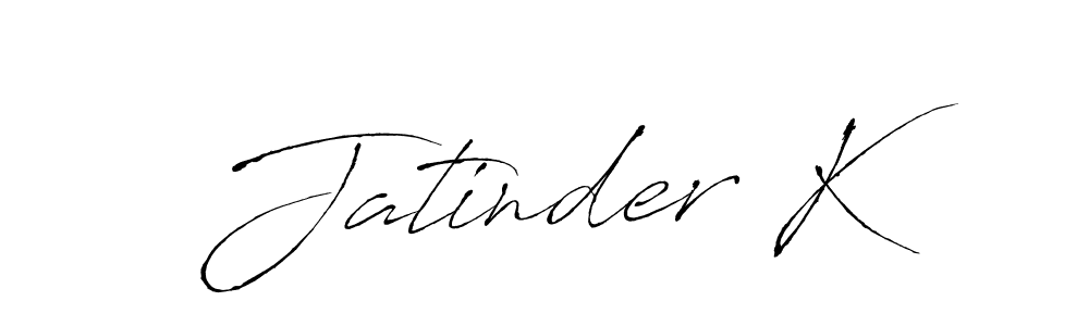 How to make Jatinder K name signature. Use Antro_Vectra style for creating short signs online. This is the latest handwritten sign. Jatinder K signature style 6 images and pictures png