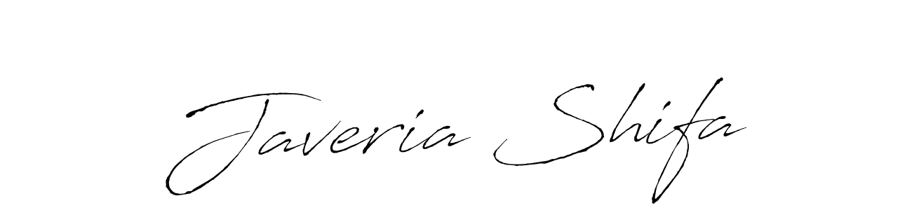 How to make Javeria Shifa name signature. Use Antro_Vectra style for creating short signs online. This is the latest handwritten sign. Javeria Shifa signature style 6 images and pictures png