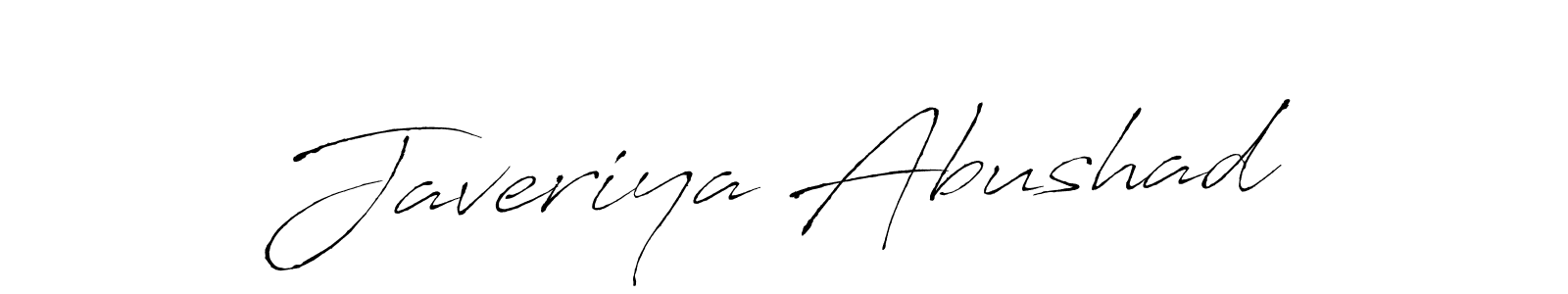 Make a beautiful signature design for name Javeriya Abushad. With this signature (Antro_Vectra) style, you can create a handwritten signature for free. Javeriya Abushad signature style 6 images and pictures png