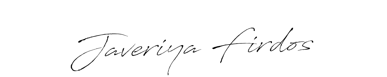 How to make Javeriya Firdos signature? Antro_Vectra is a professional autograph style. Create handwritten signature for Javeriya Firdos name. Javeriya Firdos signature style 6 images and pictures png