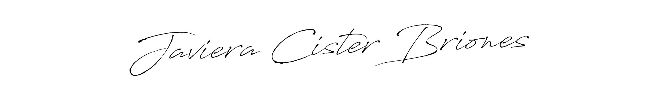 How to make Javiera Cister Briones name signature. Use Antro_Vectra style for creating short signs online. This is the latest handwritten sign. Javiera Cister Briones signature style 6 images and pictures png