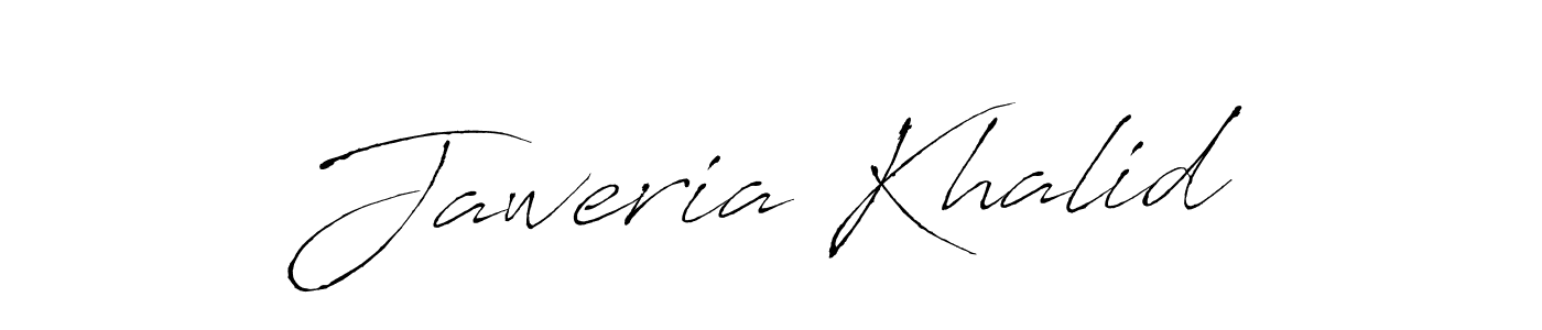 How to make Jaweria Khalid name signature. Use Antro_Vectra style for creating short signs online. This is the latest handwritten sign. Jaweria Khalid signature style 6 images and pictures png