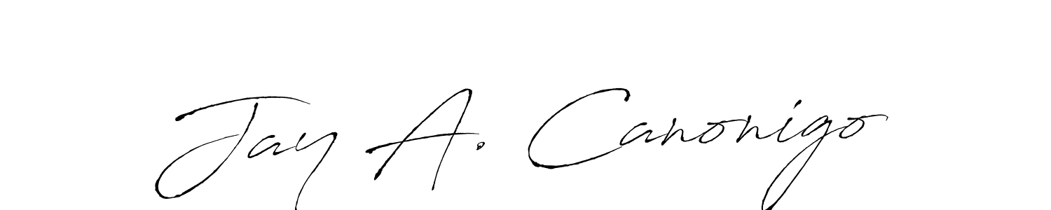 Make a beautiful signature design for name Jay A. Canonigo. With this signature (Antro_Vectra) style, you can create a handwritten signature for free. Jay A. Canonigo signature style 6 images and pictures png