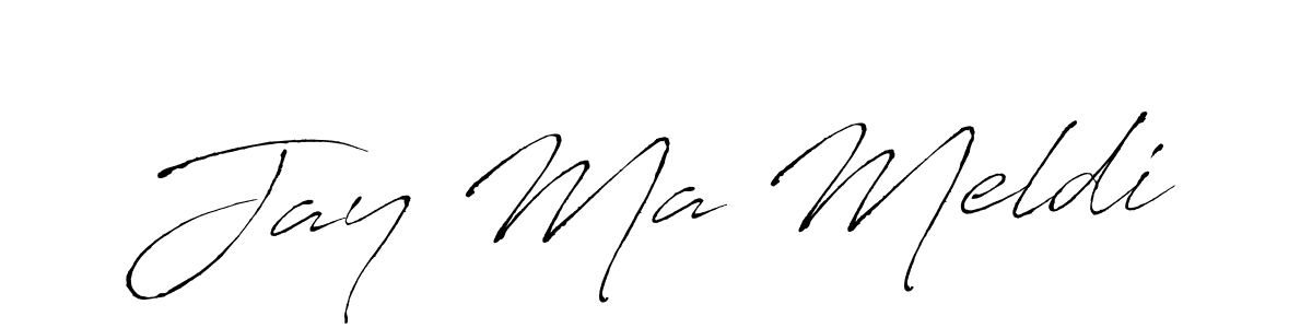 if you are searching for the best signature style for your name Jay Ma Meldi. so please give up your signature search. here we have designed multiple signature styles  using Antro_Vectra. Jay Ma Meldi signature style 6 images and pictures png