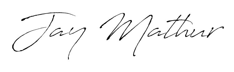 Elevate your brand with a stunning Jay Mathur eSignature. The Antro_Vectra style provides a balanced, flowing aesthetic for everyday signing. Jay Mathur signature style 6 images and pictures png
