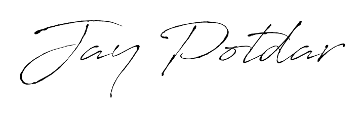 Enhance your business communications with Jay Potdar signature in Antro_Vectra lettering. Clean, modern, and universally compatible. Jay Potdar signature style 6 images and pictures png