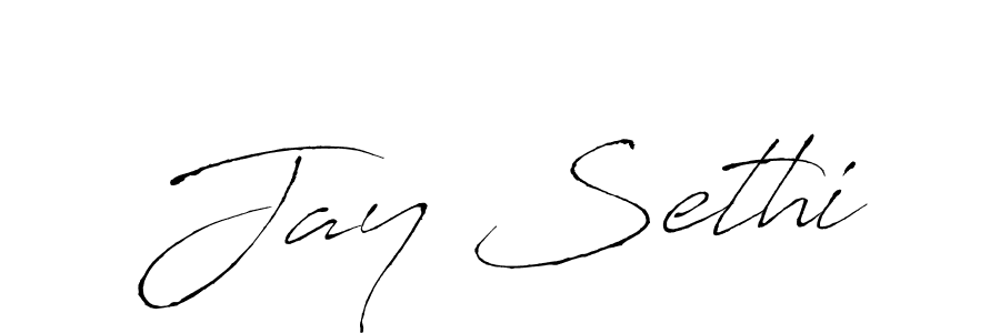 Make a beautiful signature design for name Jay Sethi. With this signature (Antro_Vectra) style, you can create a handwritten signature for free. Jay Sethi signature style 6 images and pictures png