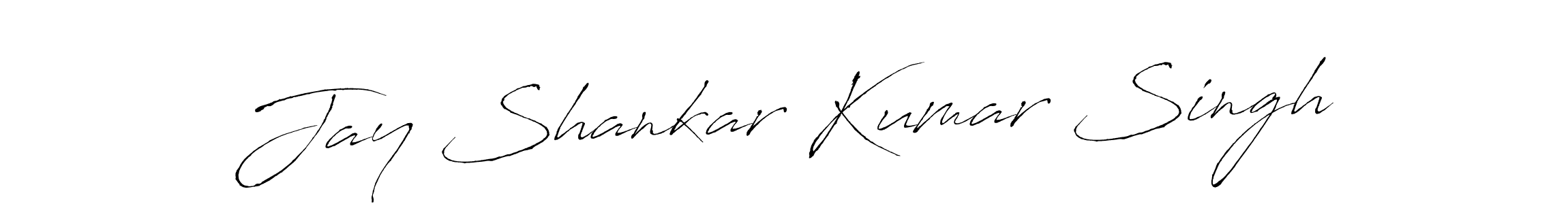 How to make Jay Shankar Kumar Singh name signature. Use Antro_Vectra style for creating short signs online. This is the latest handwritten sign. Jay Shankar Kumar Singh signature style 6 images and pictures png