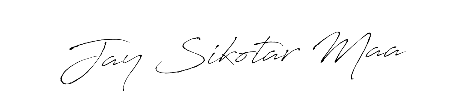 The best way (Antro_Vectra) to make a short signature is to pick only two or three words in your name. The name Jay Sikotar Maa include a total of six letters. For converting this name. Jay Sikotar Maa signature style 6 images and pictures png