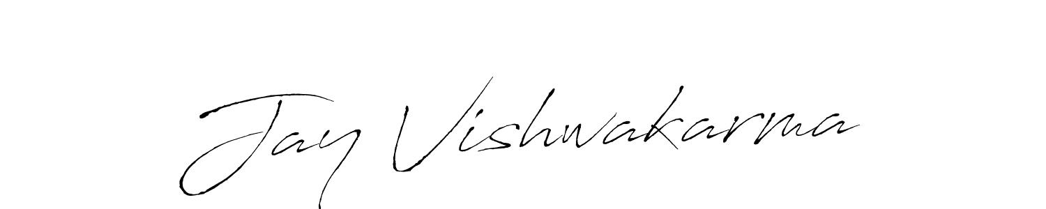 Make a beautiful signature design for name Jay Vishwakarma. With this signature (Antro_Vectra) style, you can create a handwritten signature for free. Jay Vishwakarma signature style 6 images and pictures png