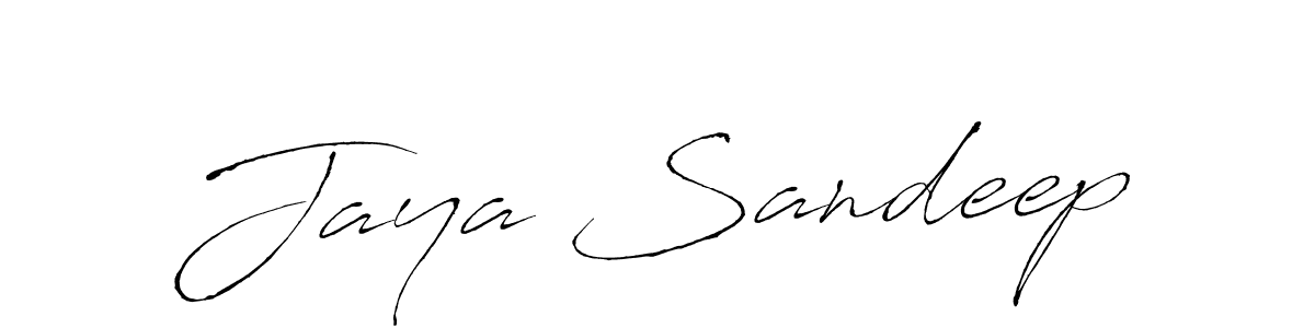 How to make Jaya Sandeep name signature. Use Antro_Vectra style for creating short signs online. This is the latest handwritten sign. Jaya Sandeep signature style 6 images and pictures png