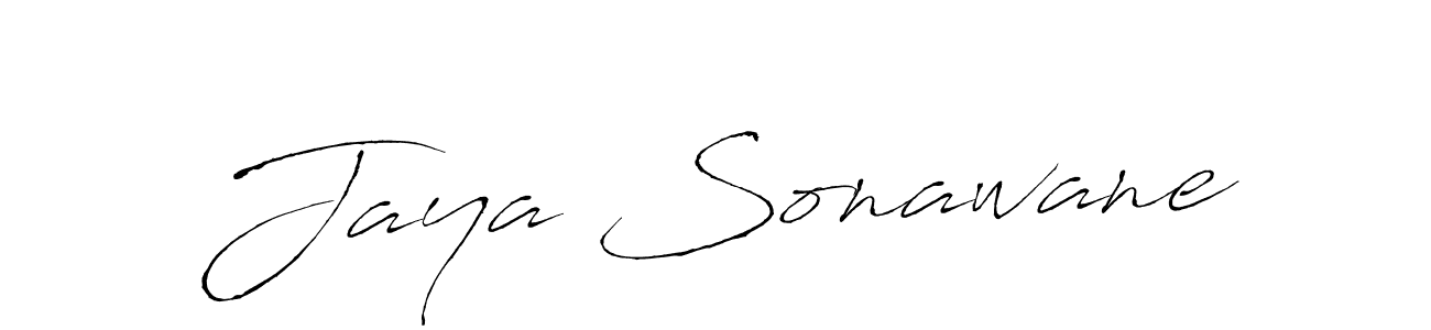 How to make Jaya Sonawane name signature. Use Antro_Vectra style for creating short signs online. This is the latest handwritten sign. Jaya Sonawane signature style 6 images and pictures png