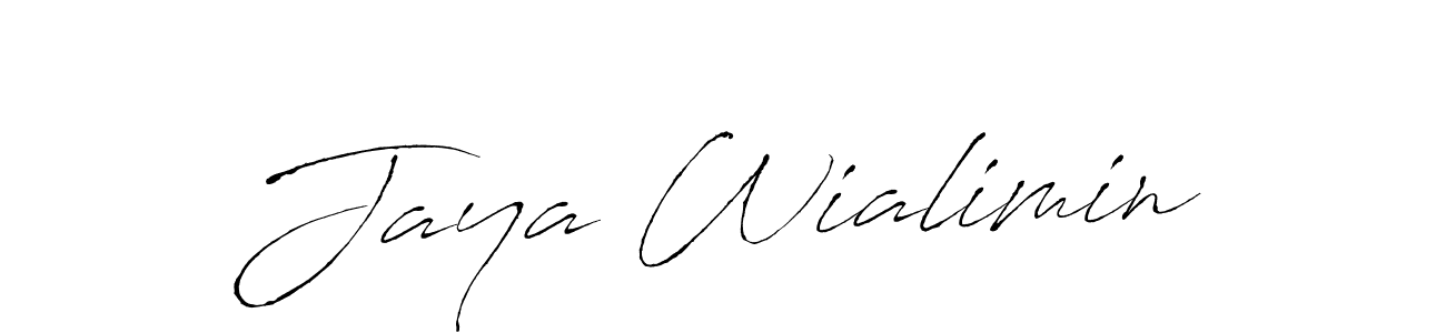 How to make Jaya Wialimin name signature. Use Antro_Vectra style for creating short signs online. This is the latest handwritten sign. Jaya Wialimin signature style 6 images and pictures png