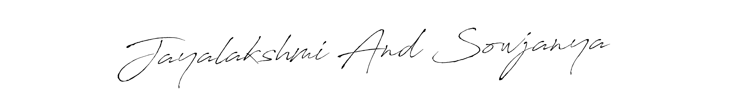 Use a signature maker to create a handwritten signature online. With this signature software, you can design (Antro_Vectra) your own signature for name Jayalakshmi And Sowjanya. Jayalakshmi And Sowjanya signature style 6 images and pictures png