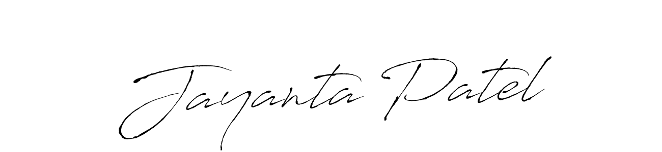 How to make Jayanta Patel name signature. Use Antro_Vectra style for creating short signs online. This is the latest handwritten sign. Jayanta Patel signature style 6 images and pictures png