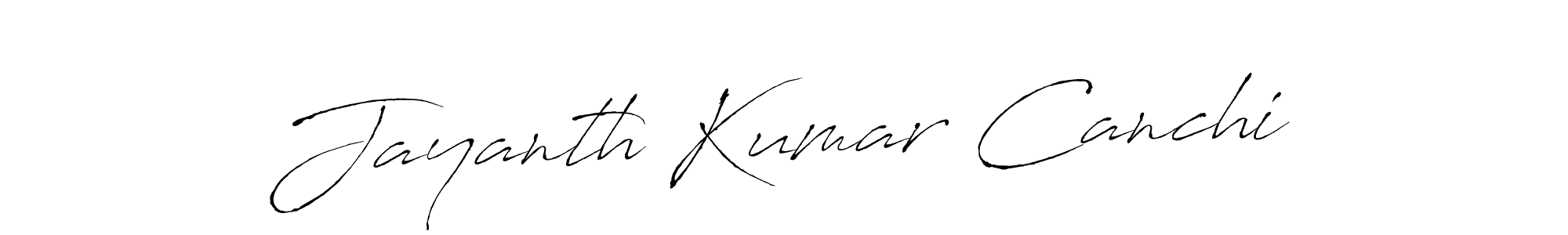 How to make Jayanth Kumar Canchi name signature. Use Antro_Vectra style for creating short signs online. This is the latest handwritten sign. Jayanth Kumar Canchi signature style 6 images and pictures png