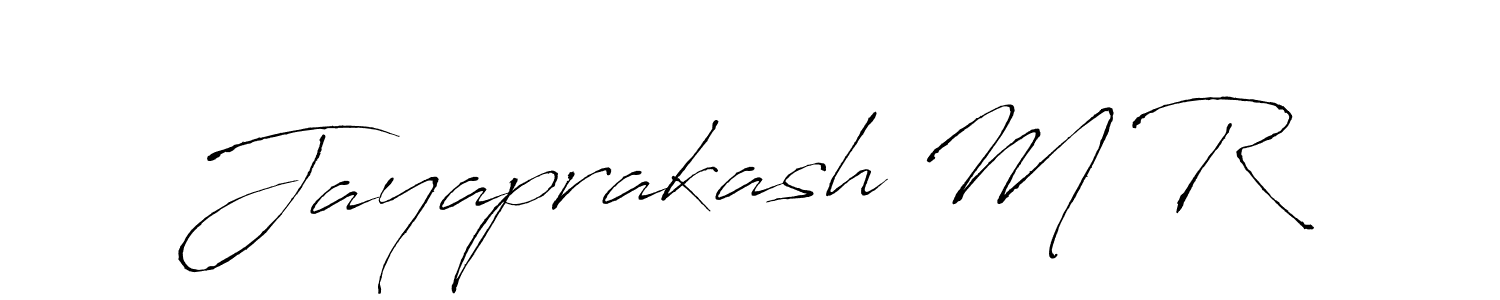 The best way (Antro_Vectra) to make a short signature is to pick only two or three words in your name. The name Jayaprakash M R include a total of six letters. For converting this name. Jayaprakash M R signature style 6 images and pictures png